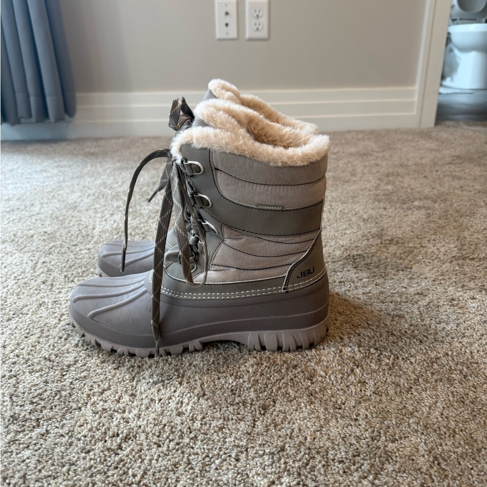 JBU Taupe Boots with Cozy Fur Trim